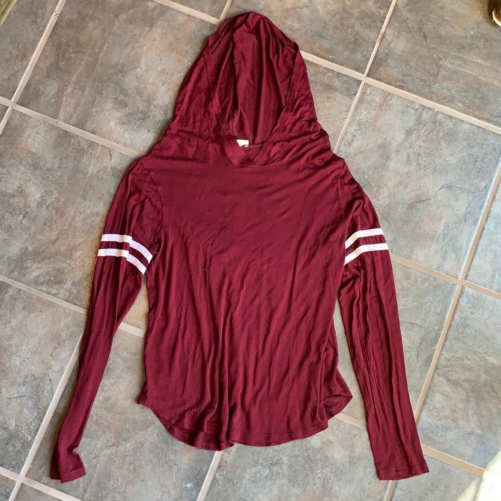 Maroon tshirt hoodie